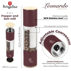 Berlinger Haus Leonardo - Młynek ręczny do soli i pieprzu 2 w 1
