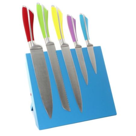 komm/e49nk kpl 5 szt noże kolor stojak nieb magnes