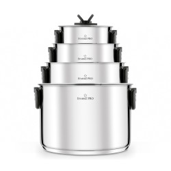 Starke Pro Secare - Zestaw garnków ze składanymi uchwytami, 8 elementów