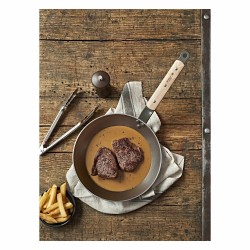 De Buyer Mineral B Bois patelnia stalowa 28 cm z bukowym uchwytem