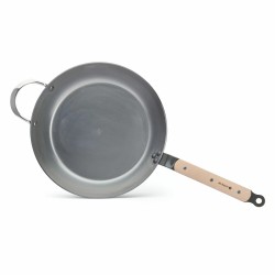 De Buyer Mineral B Bois - Patelnia duża stalowa 32 cm z bukowym uchwytem