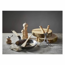 De Buyer B Bois - Szumówka stalowa 36,5 cm z bukowym uchwytem