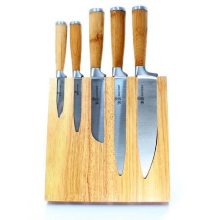 komm/e55 kpl 5 szt noże kute w bloku bambus