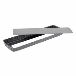 De Buyer – Prostokątna forma do tarty z wyjmowanym dnem 36 x 10 cm, powłoka nieprzywierająca