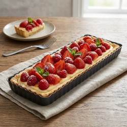 de Buyer – Prostokątna forma do tarty z wyjmowanym dnem 36 x 10 cm, powłoka nieprzywierająca