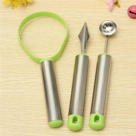 Kpl wykrawaczy do owoców 3 szt zielony