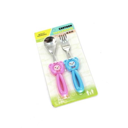 komm/e97rn kpl 2 szt sztućce dla dzieci róż-nieb