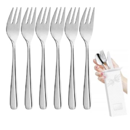 Amefa Astoria 6 widelczyków do ciast pud małe