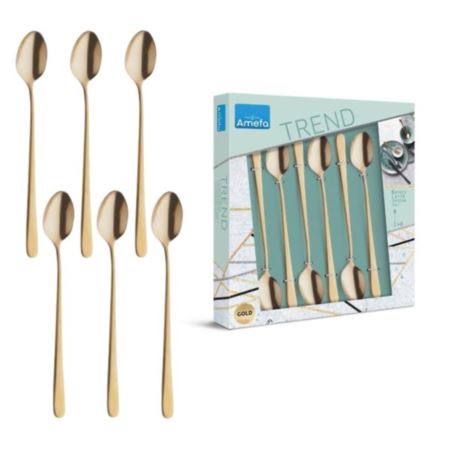 Komplet łyżeczek latte Austin Trend Vintage 6 szt. złoty Amefa
