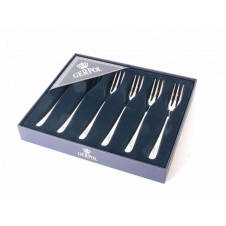Komplet widelczyków do ciast Venus 6 szt. poler pudełko Gerpol