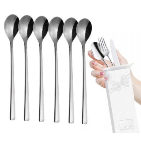 Komplet łyżeczek do latte długich Aurora 6 szt. pudełko małe Amefa