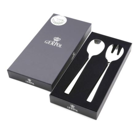 Komplet sztućców do sałaty Apollo 2 szt. poler w pudełku Gerpol