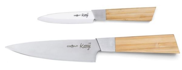 Zestaw noży 2 szt. uchwyt bambus w etui Cookut