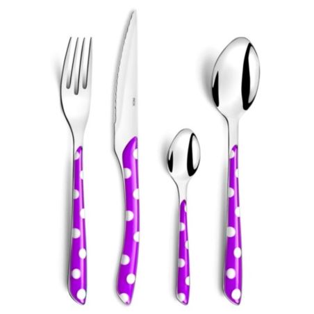 Komplet sztućców Eclat Dots na 6 osób 24 szt. fioletowy Amefa