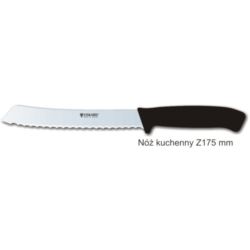OSKARD nóż kuchenny 17,5 cm czarny ząbki