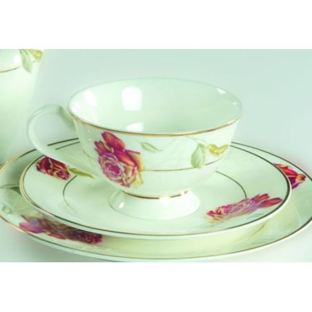 Komplet porcelany do herbaty Rosalin dla 12 osób 39 elementów Heywood