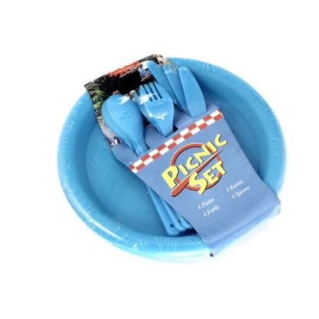 Zestaw piknikowy 16 szt. niebieski Kommar