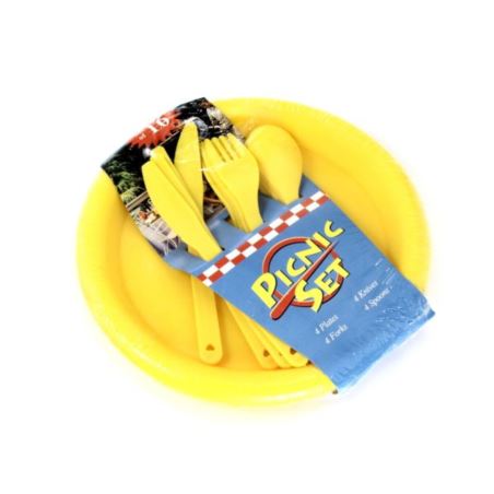 Zestaw piknikowy 16 szt. żółty Kommar