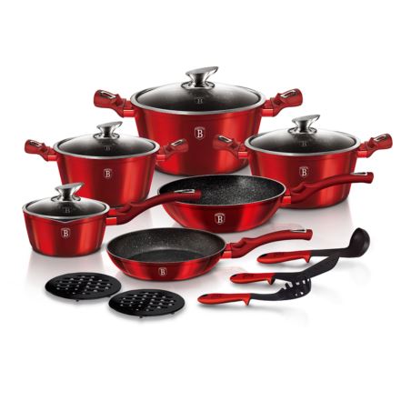 Zestaw garnków 15 el. Burgundy Berlinger Haus