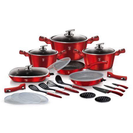 Zestaw garnków 24 el. Burgundy Berlinger Haus