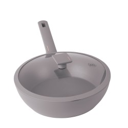 Patelnia wok z pokrywką 28 cm Taupe Berlinger Haus